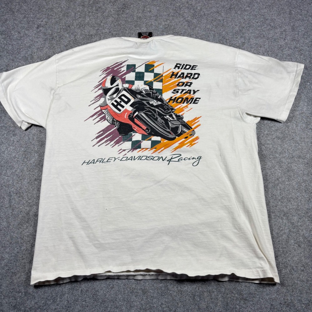 Vintage 1998 Harley Davidson VR‎ 1000 Racing T-Shirt White Mens XL USA Made